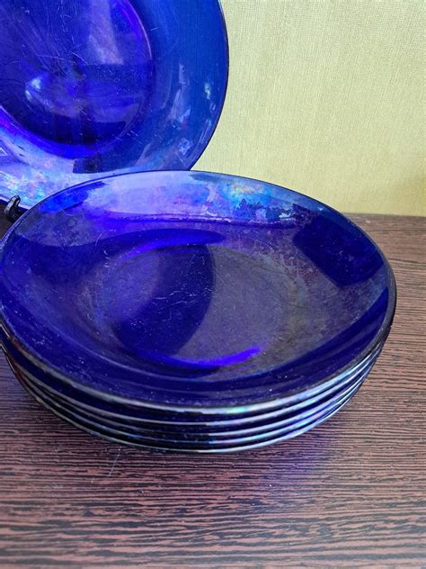 Cobalt Blue Glass Cake Plates Serving Platters Vintage Glass T Idea Blue Glass Blue Home