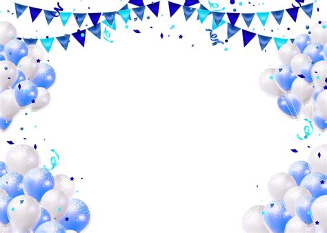Blue Balloon Small Flag Birthday Party Background Desktop Wallpaper