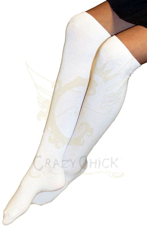 6 Pairs Girls Knee High White Socks Casual Socks Plain Etsy
