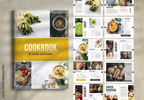 Cookbook Layout Stock Template Adobe Stock