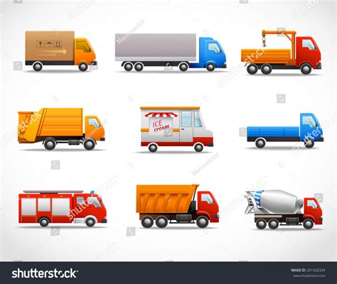 Realistic Truck Lorry Transport Van Auto Stock Vector Royalty Free