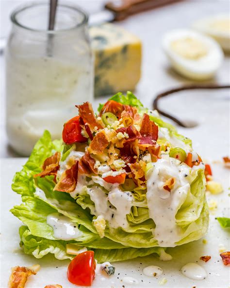 Eat Clean Loaded Iceberg Wedge Salad Skinny Blue Cheese Dressing Clean Food Crush