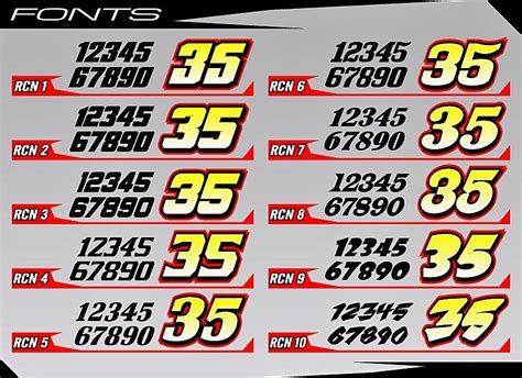 Race Car Number Fonts Number Fonts Nascar Font Numbers Font
