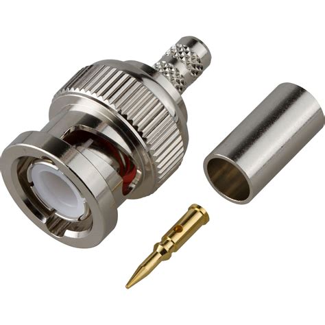 Bnc Male Crimp Plug For Rg58u Cable Nickel Plated Body Gold Plated