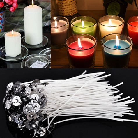 100pcs 101520cm Candle Wicks Cotton Core Pre Waxed With Sustainers