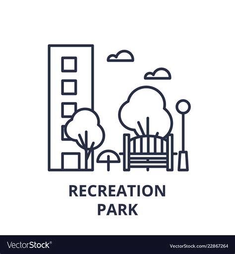 Recreation Park Line Icon Concept Recreation Park Vector Image
