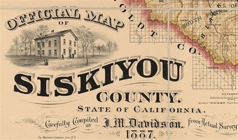 1887 Map Of Siskiyou County California Etsy