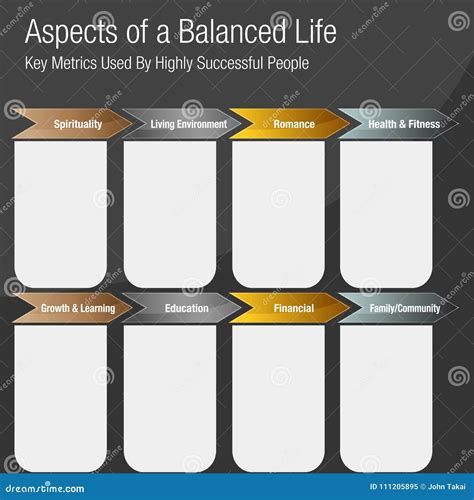 Aspects Of A Balanced Life Chart Stock Vector Illustration Of Silver