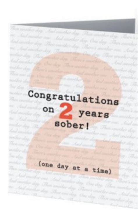 Sober Anniversary Odaat Card 2 And 4 Years