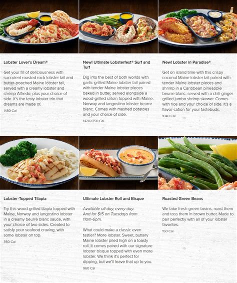 Red Lobster Printable Menu