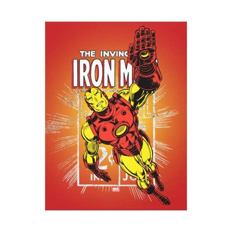 Create Your Own Stretched Canvas Print Zazzle Retro Comic Iron Man