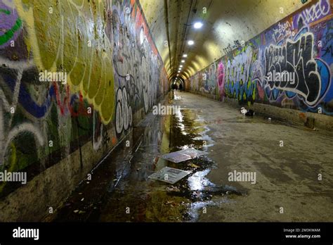 Interior View Of 191 Street Subway Station Tunnel Aka Tunnel Street For