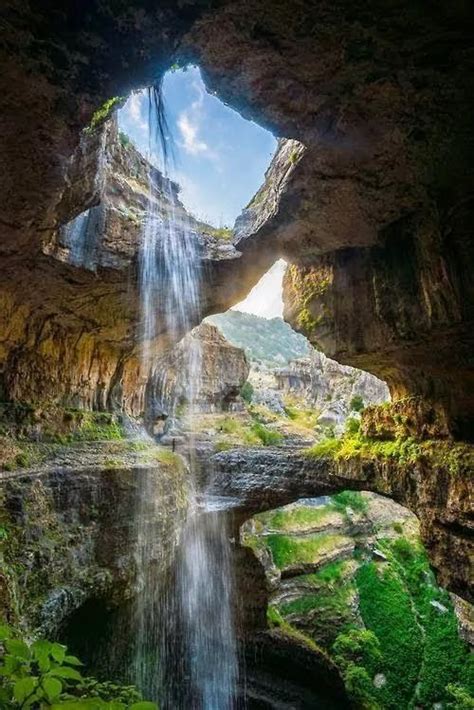 The Baatara Gorge Sinkhole Balaa Gorge Waterfall Is A Waterfall In