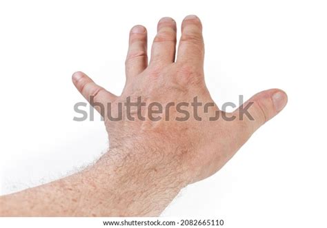 Hand Adult Man Outstretched Forward Away Stock Photo 2082665110