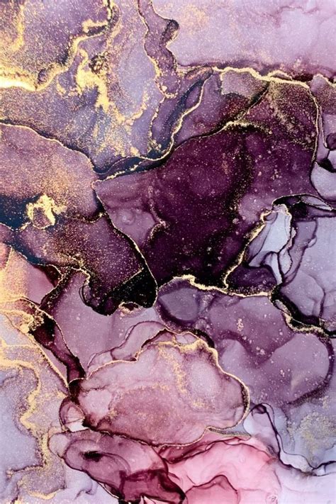Download Shades Of Purple And Gold Smokey Marble Abstract Wallpaper