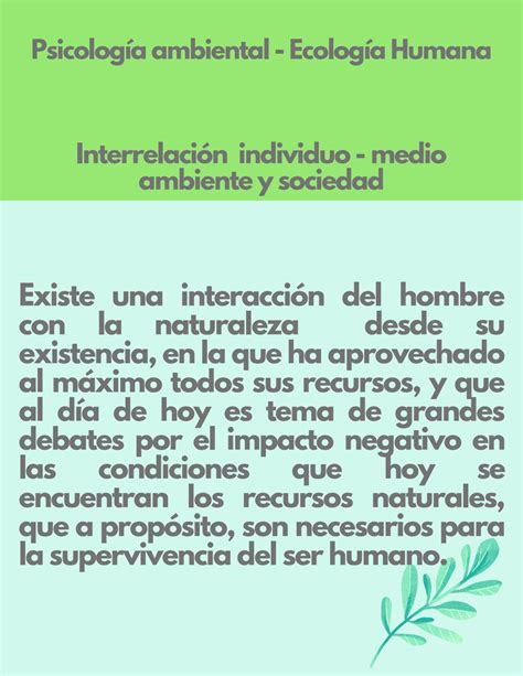 Psicología Ambiental Ecología Humana By Pilar Sanchez Issuu