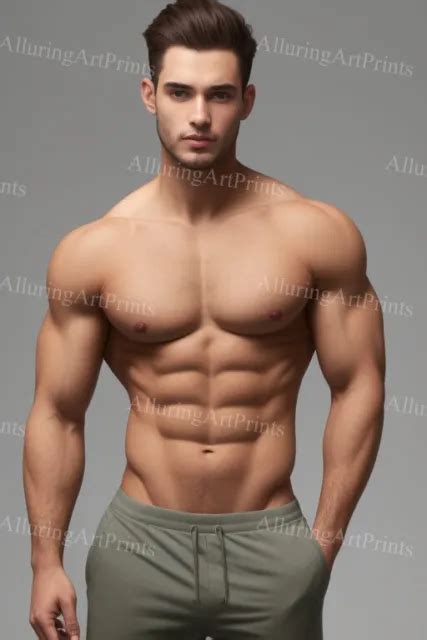 Male Model Print Muscular Handsome Beefcake Shirtless Pumped Chest Hot Mm526 700 Picclick