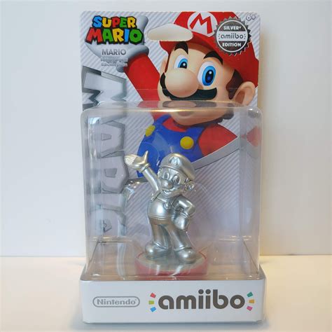 Silver Mario Amiibo Rare Edition Figure Nintendo Usa Super Mario P