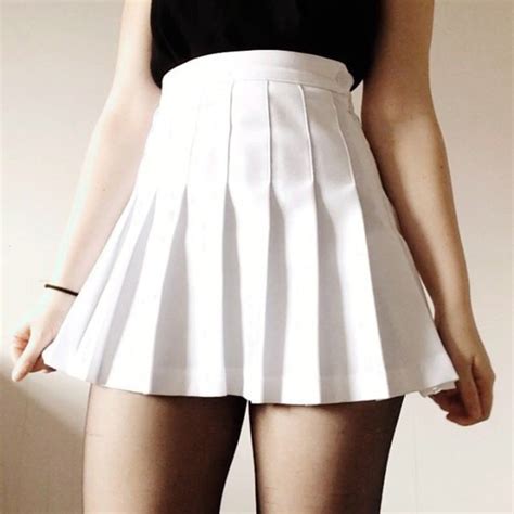 Skirt White White Tennis Skirt Tennis Skirt Cute Kawaii Cute