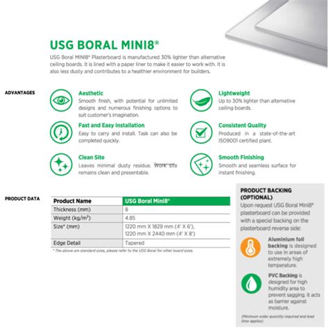 Usg Boral Mini Plasterboard X X Mm