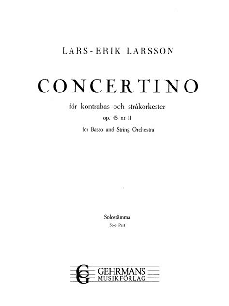 Larsson Concertino Contrabajo Y Piano Pdf Pdf