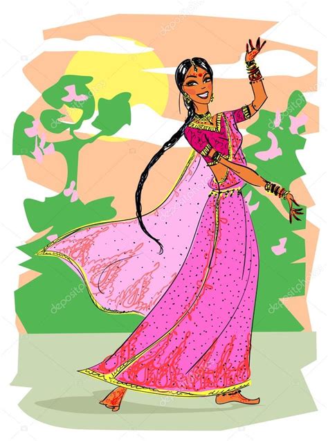 Indian Dancing Woman Hand Drawn Indian Girl Sketch Premium Vector In Adobe Illustrator Ai