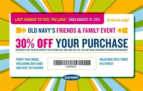 A great gift for anyone in the fam! Old Navy Canada: 30% Off Friends & Family Discount Printable Coupon Extended To August 31st ...