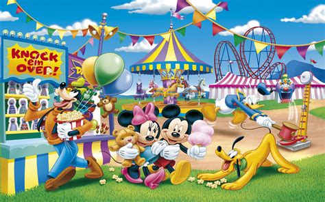 Goofy Mickey Mouse At The Fun Fair Hd Wallpapers 1920x1200