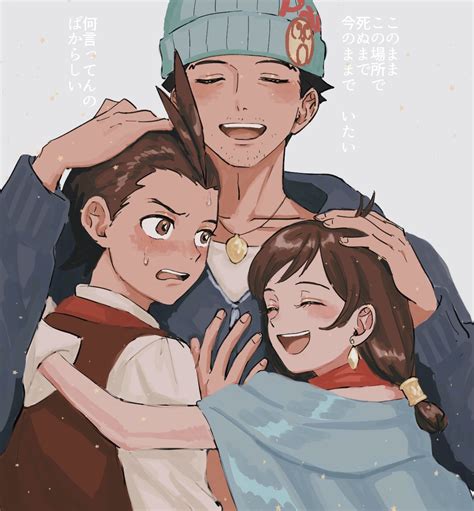 Phoenix Wright Apollo Justice And Trucy Wright Ace Attorney And 1 More Drawn By Renshu