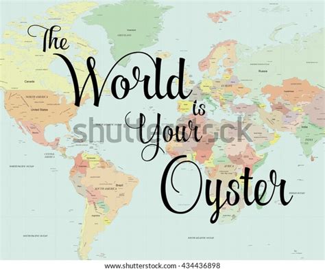 Colourful World Map Inspirational Quote Overlaid ภาพประกอบสต็อก