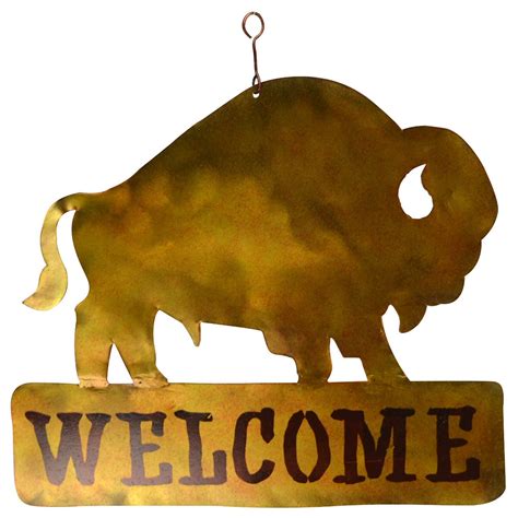Bison Metal Hanging Welcome Sign Mommas Home Store
