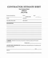Pictures of Free Printable Contractor Estimate Forms