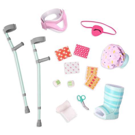 our generationour generation crutches and cast care set for 18 dolls recovery ready dailymail