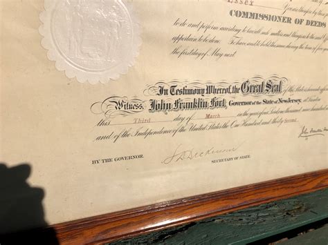 Frim 1908 A Commissioner Of Deeds Proclamation With The Seal Of New