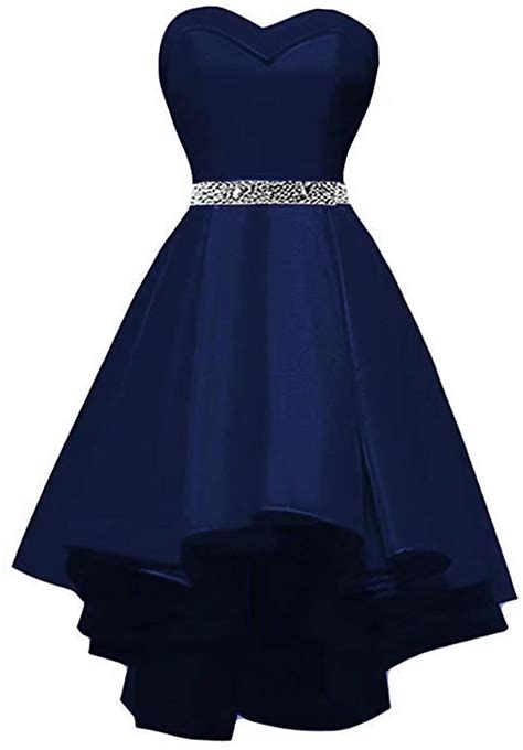 Dingdingmail Prom Dress High Low Sweetheart Homecoming Dresses Satin