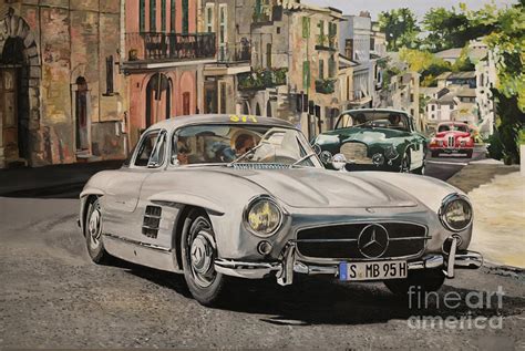 Mercedes 300 Sl Gullwing Painting By Studio Racing Fine Art America