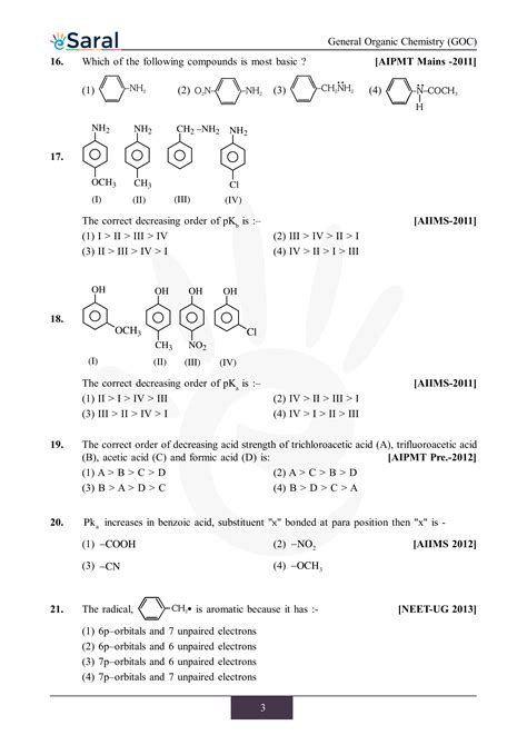 Most Important Goc General Organic Chemistry Mcqs For Neet Jee Main