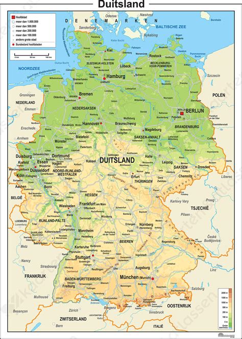 Duitsland Kaart Natuurkundig 777 Kaarten En Atlassennl