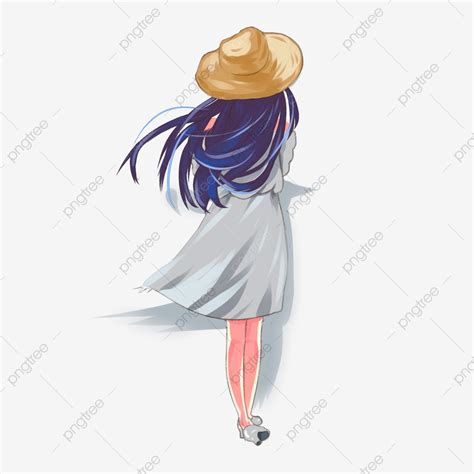 Girl Back View Png Transparent Hand Drawn Girl Character Back View