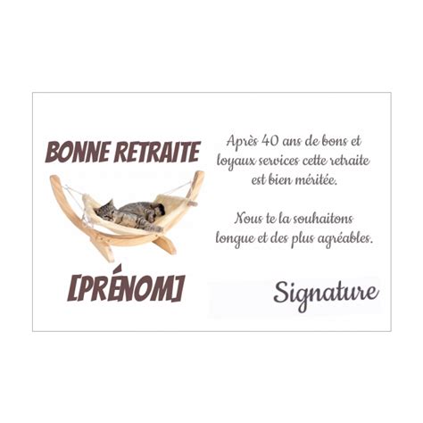 Vous pourrez par la suite les imprimer gratuitement, il ne reste que votre texte et signature à ajouter. Carte Felicitation Voeux Retraite Humour Chat gratuit à ...