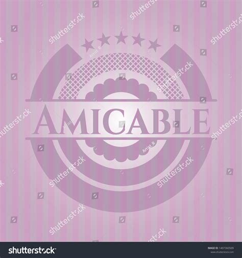 Amicable Vintage Pink Emblem Vector Illustration Stock Vector Royalty