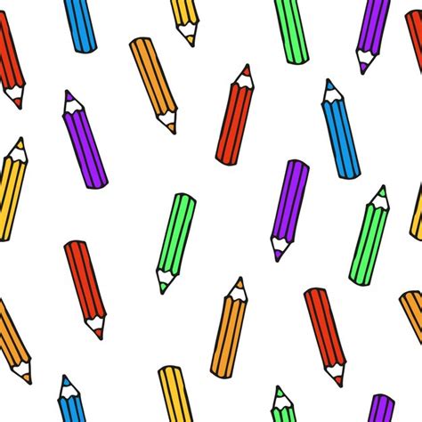 Premium Vector Seamless Pattern Of Colored Pencils