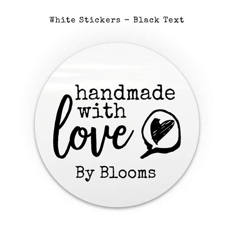 Handmade With Love Stickers Sheet Custom Sticker Labels Etsy Custom