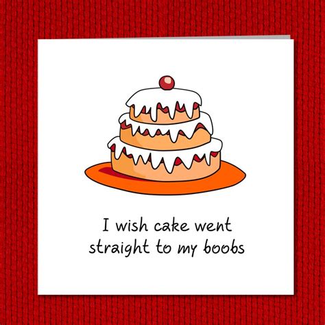 Naughty Birthday Cake Card Girl Female Friend Funny Humorous Etsy Uk
