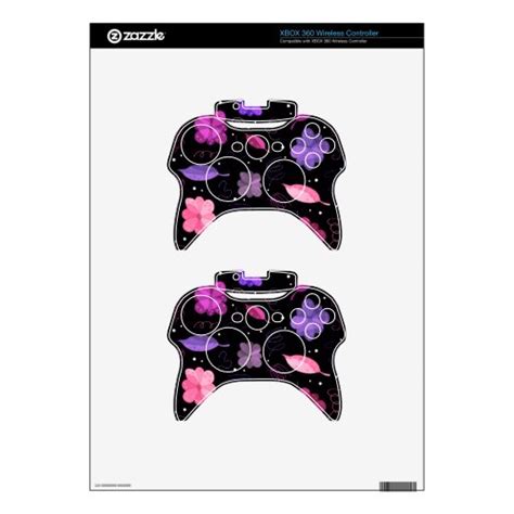 Purple And Pink Flowers Xbox 360 Controller Skin Zazzle