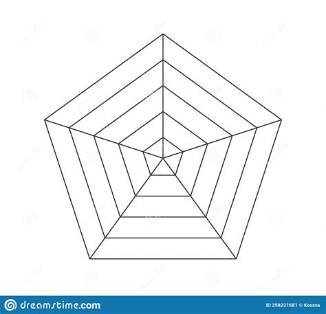 Pentagonal Radar Spider Diagram Template Pentagon Graph Flat Spider