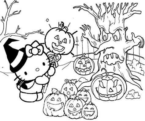 Hello Kitty Halloween Coloring Pages Educative Printable Hello