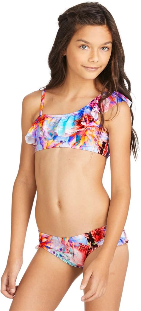 Raisins Girls Crystal Cove Half Moon Ruffled Bikini Set 7