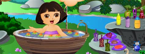 Cute Dora Bathing