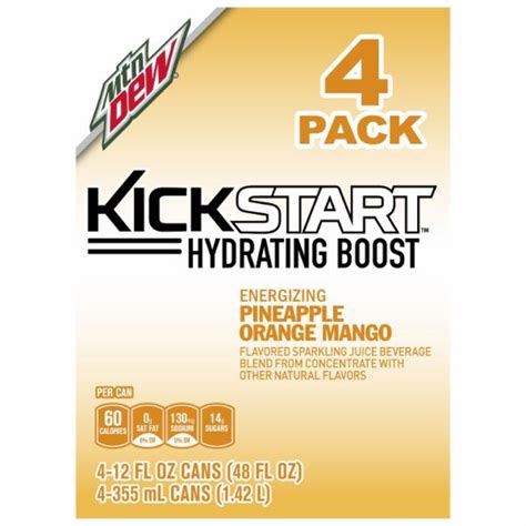 Mountain Dew Kickstart Hydrating Boost Energizing Pineapple Orange